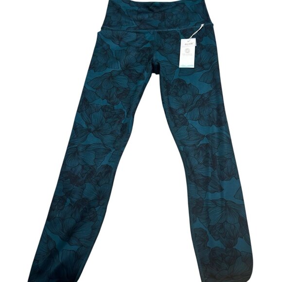 The Balance Collection Pants - Balance Collection Women's Floral Leggings Size M Teal/Black NEW W/TAGS